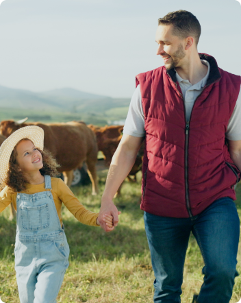 Farmer with child
